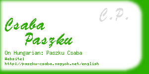 csaba paszku business card